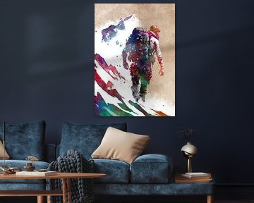 Mountaineer climbing sport art #mountaineer #climbing #sport by JBJart Justyna Jaszke