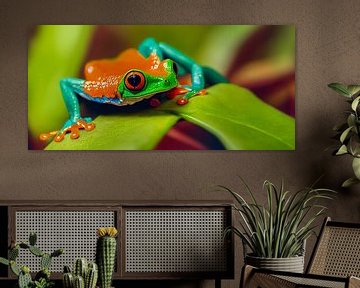 Panorama Frog with Red Eyes Illustration by Animaflora PicsStock