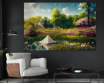 Tent in een Park met Bloemenillustratie van Animaflora PicsStock