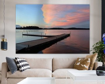 Vatternmeer zonsondergang, Zweden van Imladris Images