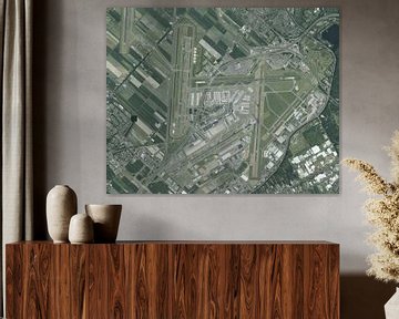 Luchtfoto van Schiphol van Maps Are Art