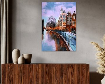 Amsterdam Lila Himmel von Atelier Paint-Ing