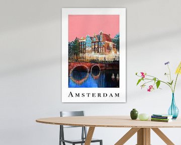 Poster Amsterdam Pink Sky by Atelier Paint-Ing