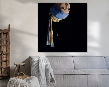 Vermeer Meisje met de Parel ondersteboven popart van Miauw webshop