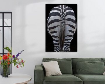 De achterkant van een zebra.