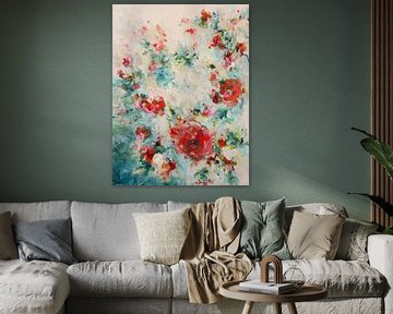 As it was before - abstract flower painting by Qeimoy