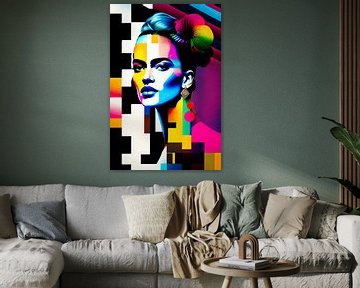 Frida, op art portrait von Dreamy Faces