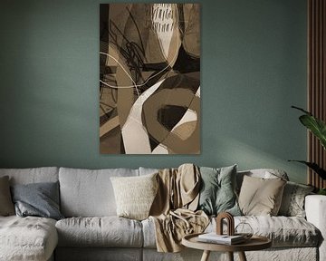 Modern abstract minimalist organic shapes and lines in earthy tints by Dina Dankers