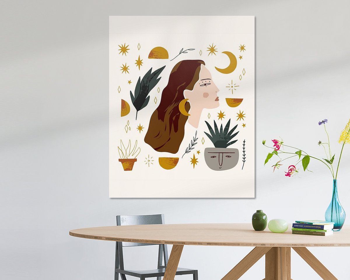 Voorbeeld van het werk in een kamer