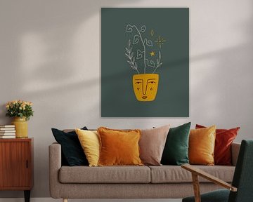 Illustration abstract pot with plant by Studio Allee
