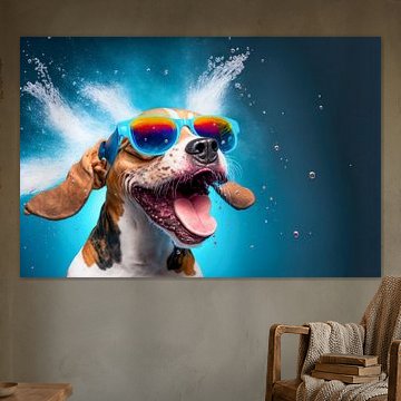 Beagle-Hund mit Sonnenbrille. von AVC Art Studio