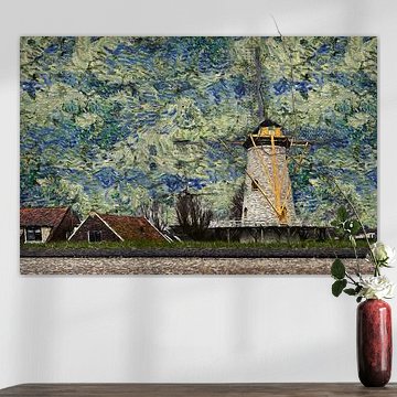 Mills in Yerseke (Zeeland) (art, Vincent van Gogh style)