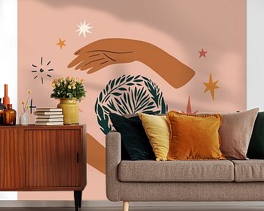 Voorbeeld van het werk in een kamer
