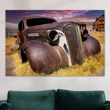 Vintage car body in ghost town Bodie by Dieter Walther