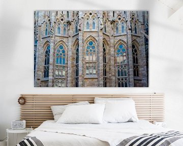 Façade de l'église Sagrada Familia à Barcelone, Catalogne, Espagne sur WorldWidePhotoWeb