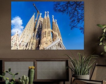 Façade van de Sagrada Familia kerk in Barcelona, Catalonia, Spanje van WorldWidePhotoWeb
