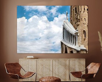 Façade de l'église Sagrada Familia à Barcelone, Catalogne, Espagne sur WorldWidePhotoWeb