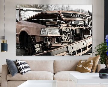 Old Audi 80 at junkyard by Fred Schuch