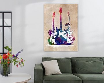 3 Guitars music art #guitars #music by JBJart Justyna Jaszke
