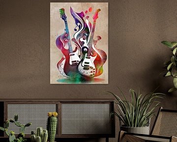 Gitarren Musik Kunst #Gitarren #Musik von JBJart Justyna Jaszke