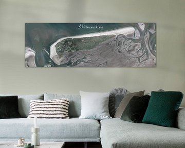 Panoramic aerial photo of Schiermonnikoog by Maps Are Art