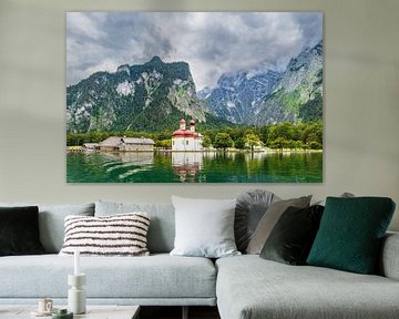 View over the Königssee in the Berchtesgadener Land to the Wallf