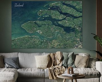 Satellitenbild von Zeeland von Maps Are Art