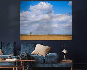 Veld met wolken en landschap van Mustafa Kurnaz