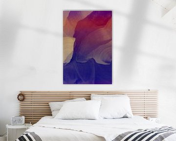 Modern abstract in paars en zachtgeel van Studio Allee