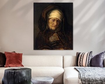 Hoofd van een Oude Vrouw, Volgeling van Rembrandt van Rijn