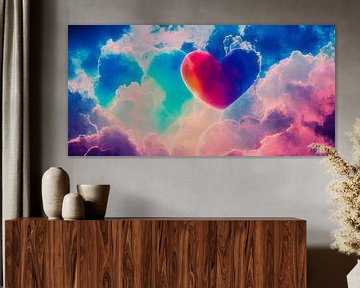 Kleurrijk hart in de wolken, Kunstillustratie van Animaflora PicsStock