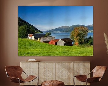 Fishing huts by the Eidsfjord by Anja B. Schäfer