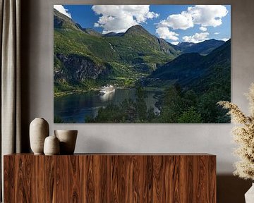 Panoramablick auf Geiranger von Anja B. Schäfer