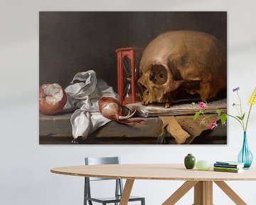 A Vanitas Still Life with a Skull Resting on Letters, Monogrammist F. D.