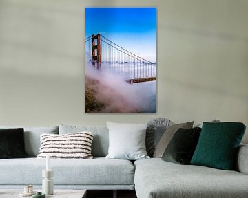 Golden Gate Bridge in de mist van Dieter Walther