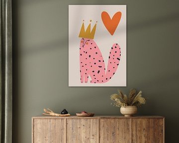 Illustration pink fantasy animal with crown by Studio Allee