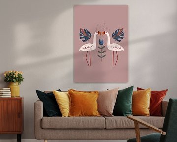 Illustratie Flamingo's van Studio Allee