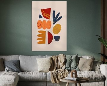 Illustratie modern abstract in warme kleuren van Studio Allee