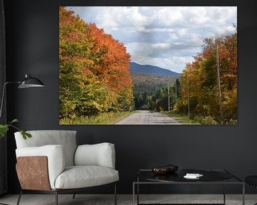The village road in autumn by Claude Laprise