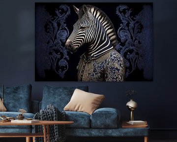 Klassiek portret van een zebra van Vlindertuin Art