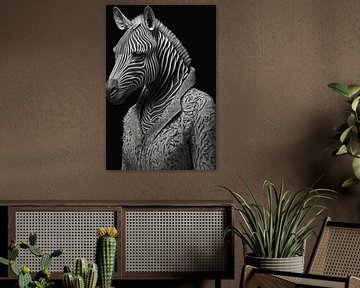 Classic portrait of a zebra by Vlindertuin Art