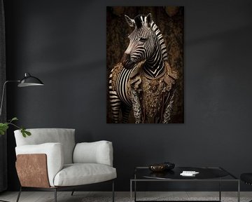 Classic portrait of a zebra by Vlindertuin Art