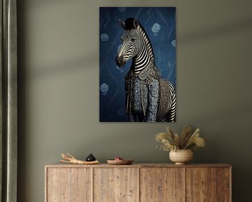 Classic portrait of a zebra by Vlindertuin Art