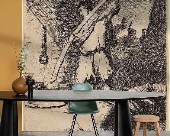 Voorbeeld van het werk in een kamer