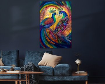 Colourful peacocks by Bert Nijholt
