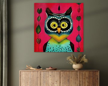 Deco owl painting by Laly Laura