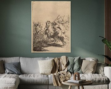 Rembrandt van Rijn Een Cavalerie gevecht
