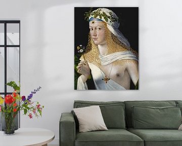 Ideaal portret van een jonge vrouw als Flora, Bartolomeo Veneto