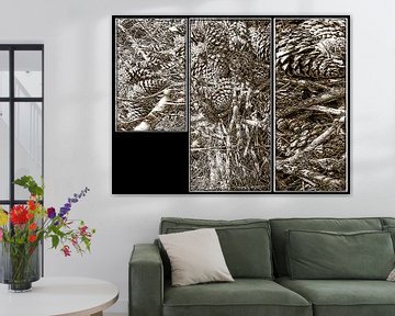 Woodland Finds Sepia Triptych by Dorothy Berry-Lound