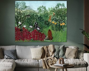 Tropischer Wald mit Affen, Rousseau